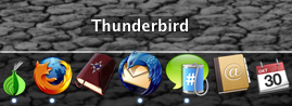 Screenshot of the no-glass dock in Mac OS Leopard